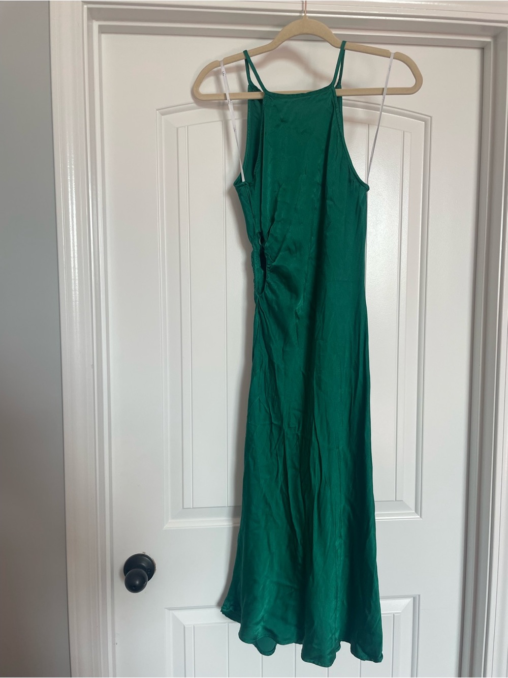 Lulu's Emerald Green Halter Slip Maxi Dress